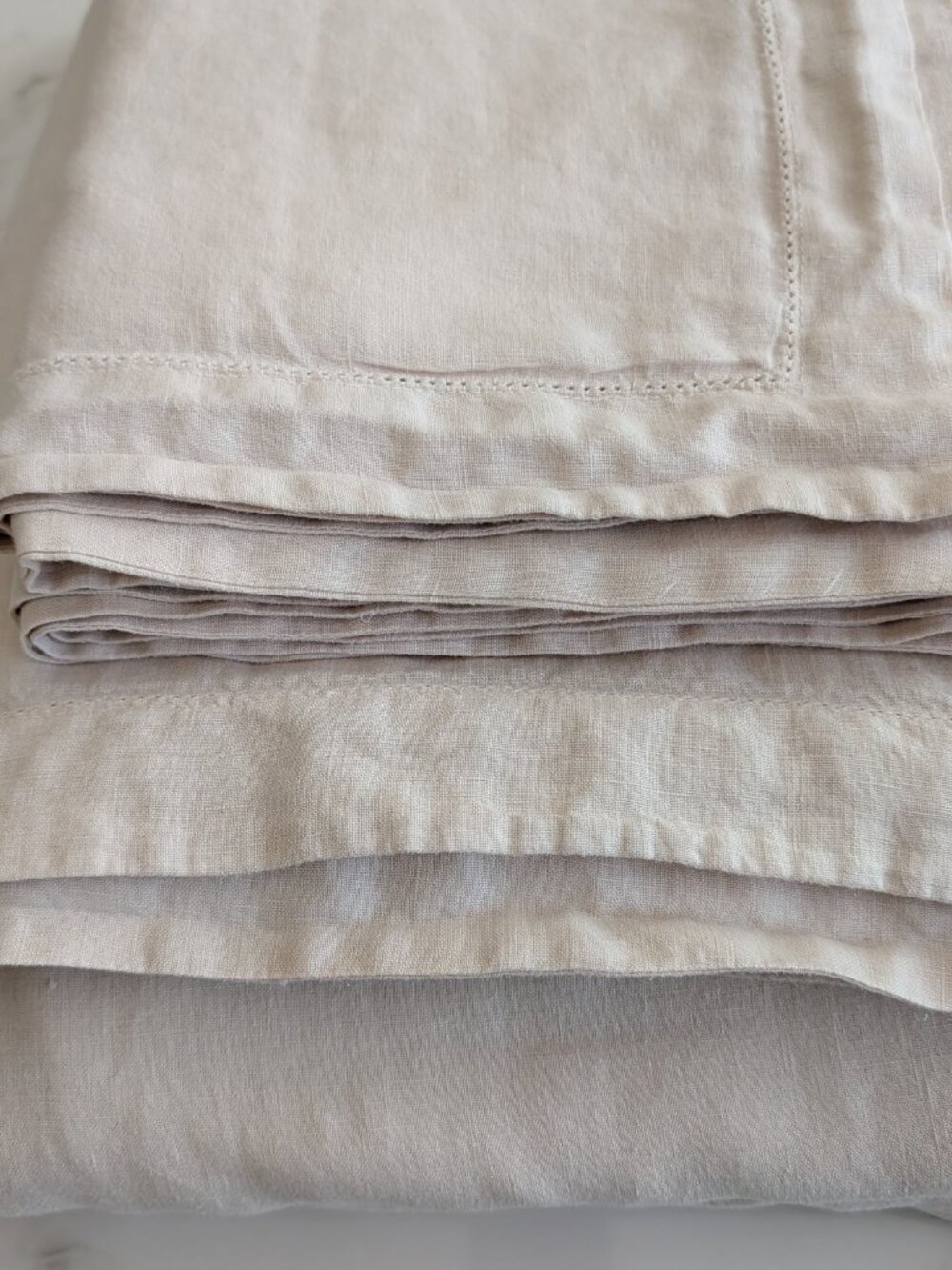 The Company Store Legends Hotel Premium Linen King Duvet & 2 Shams (Parchment) - Picture 9 of 9